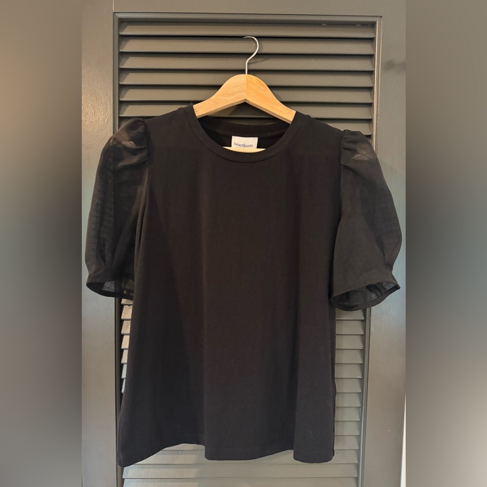 Heartloom Black Puff Sleeve Top
